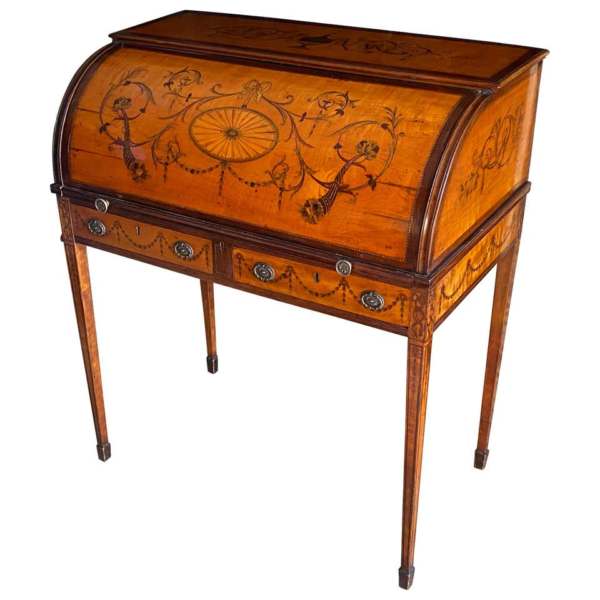 Chippendale period satinwood desk