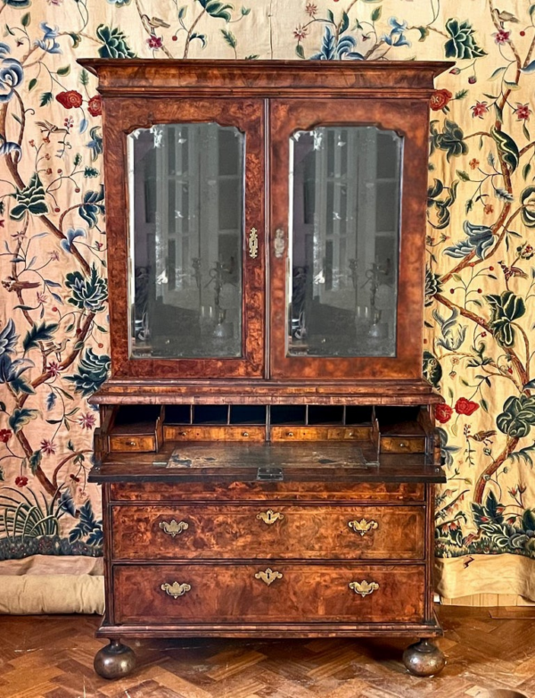 A Fine Old & Ody George I Burr Walnut Secretaire Cabinet