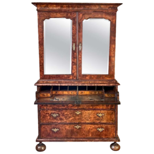 A Fine Old & Ody George I Burr Walnut Secretaire Cabinet