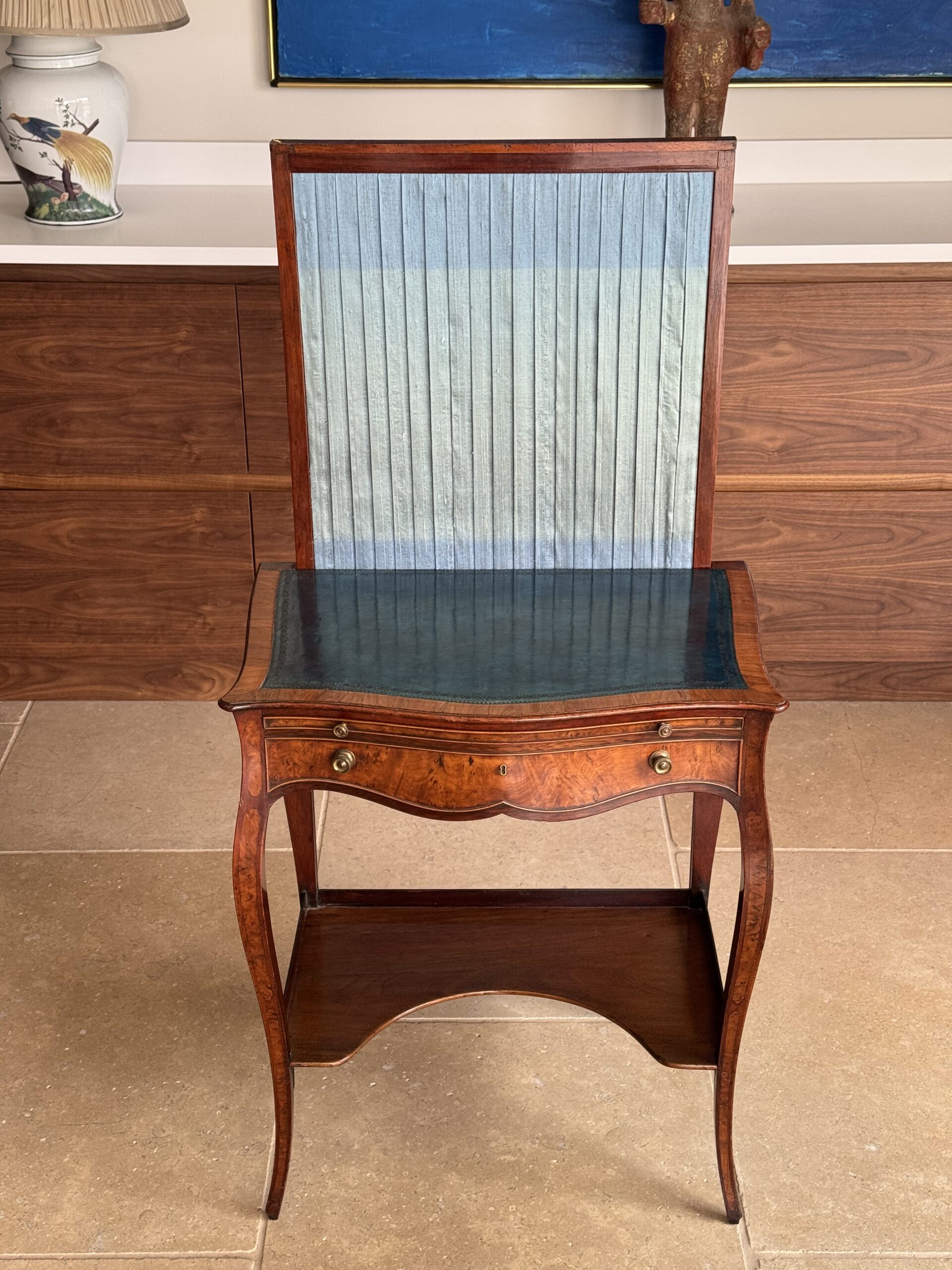 IMG_2878 George III Serpentine Inlaid Writing Dressing Table Above
