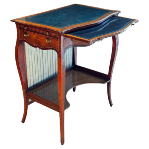 George III Serpentine Inlaid Writing Dressing Table