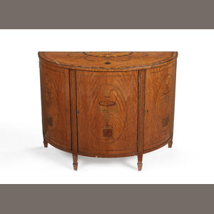 Satinwood Demi Lune Commode