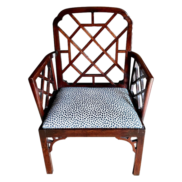 Rare 18th century mahogany Cockpen armchair