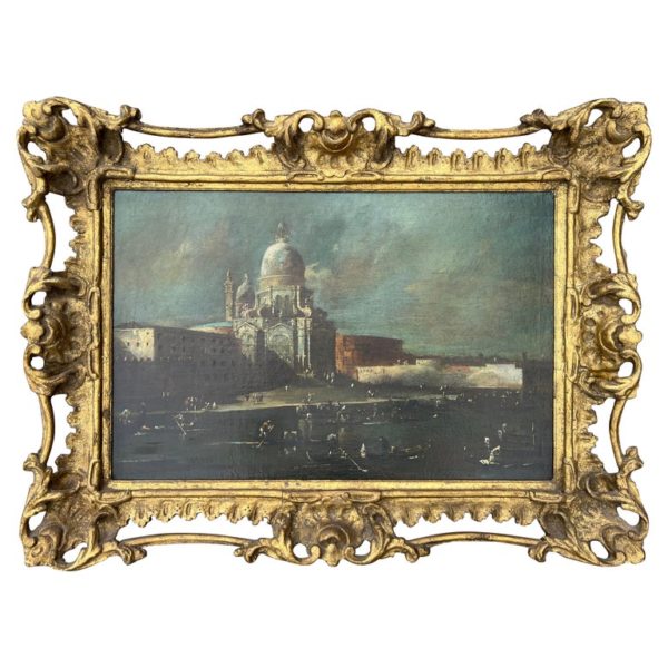 18th Century Oil Painting 'View of the Salute’, Venice, After Francesco Guardi - Frame