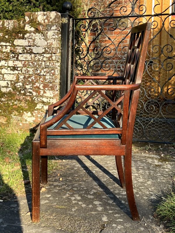 Rare 18th Century Mahogany Cockpen Armchair - Side