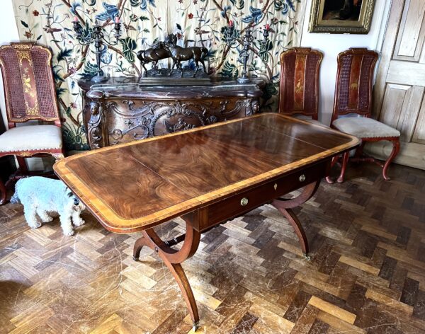 A Pair Of 19th Century English Regency Mahogany Sofa Tables - side