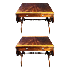 A Pair Of 19th Century English Regency Mahogany Sofa Tables