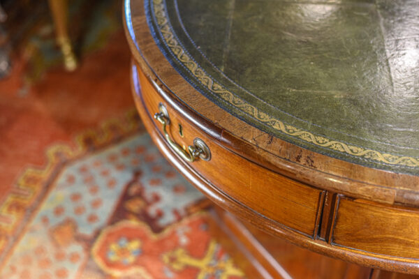 George III Mahogany Rent Table, In The Manner Of Gillows Drawer 2