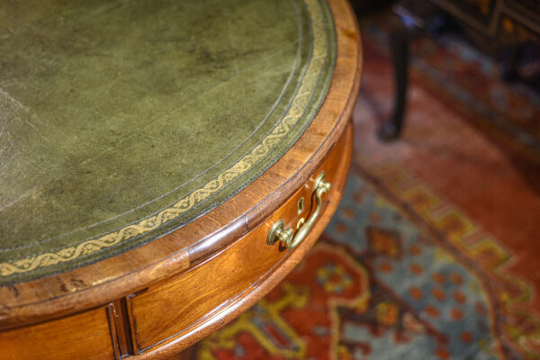 George III Mahogany Rent Table, In The Manner Of Gillows Handle