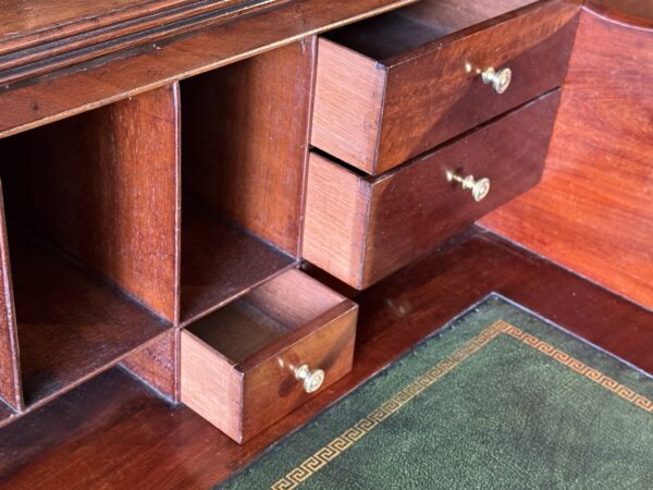 Chippendale Mahogany Secretaire Breakfront Library Bookcase Drawers