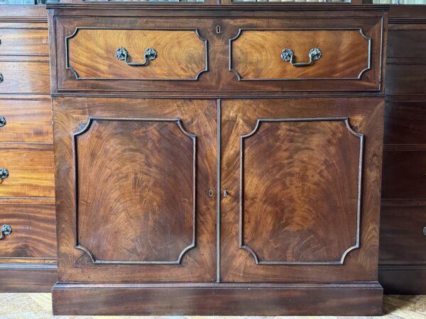 Chippendale Mahogany Secretaire Breakfront Library Bookcase Cupboard