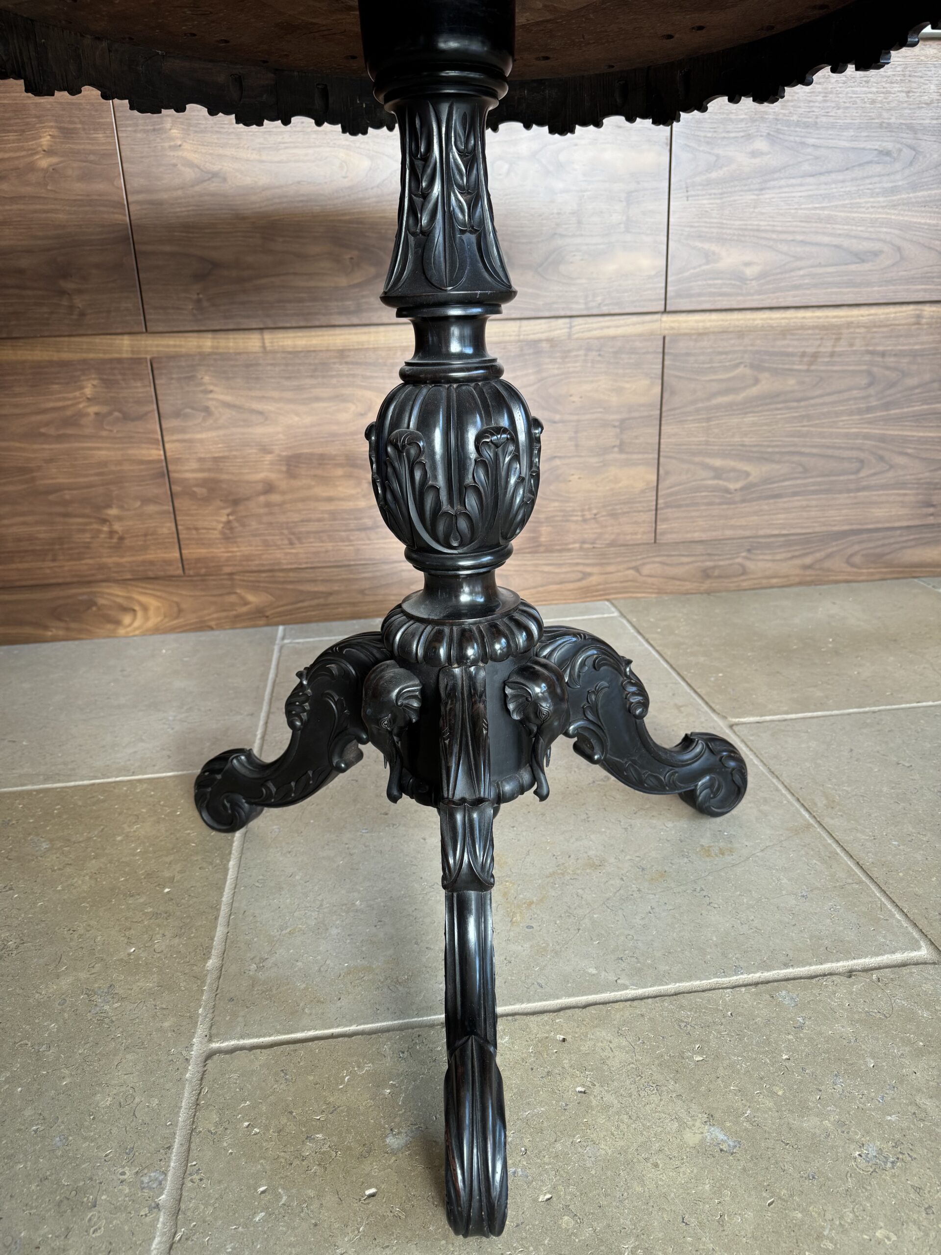 IMG_2860 Fine Ceylonese 19th-Century Specimen Wood Table Base