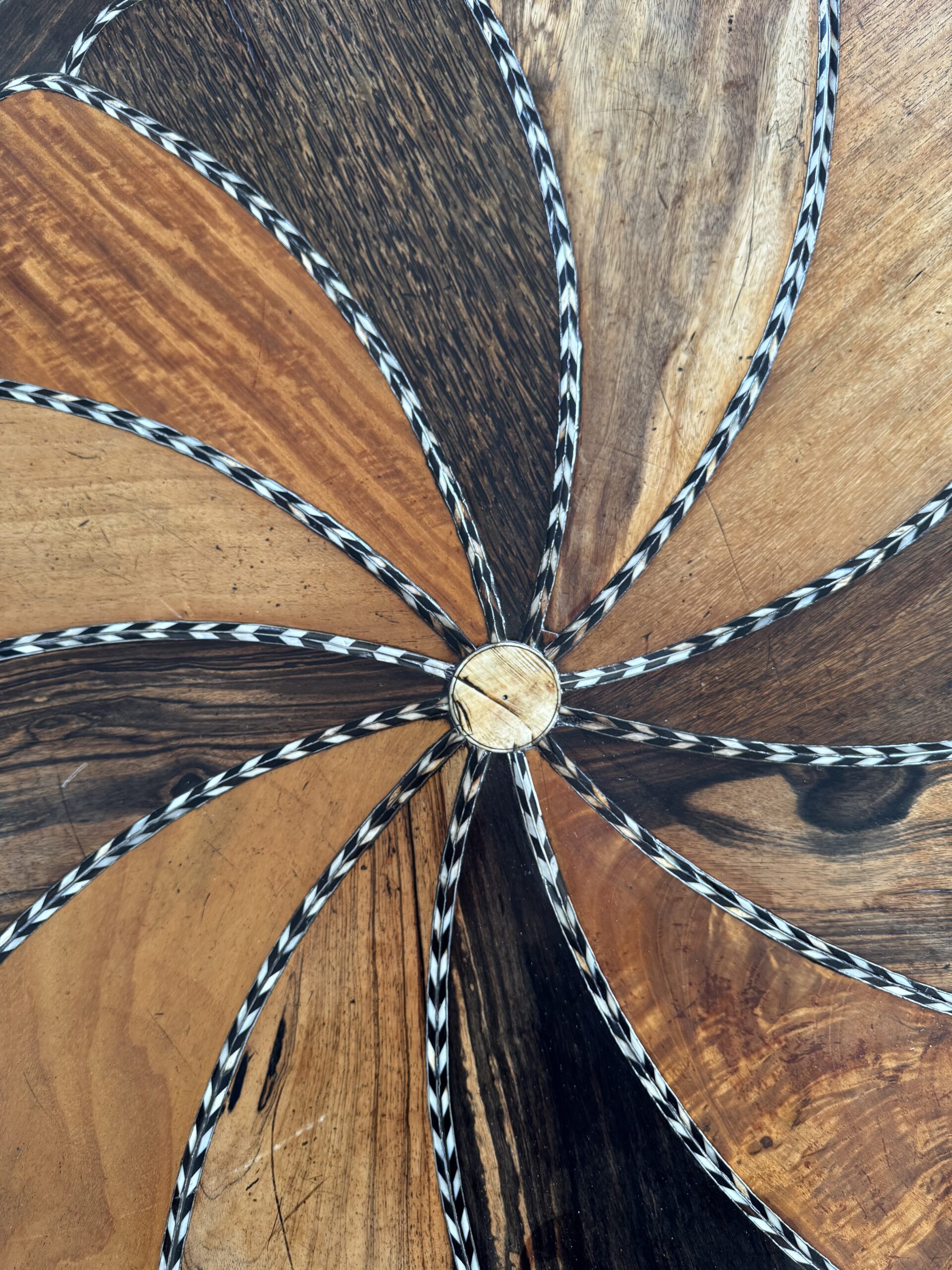 IMG_2863 Fine Ceylonese 19th-Century Specimen Wood Table Top Close Up