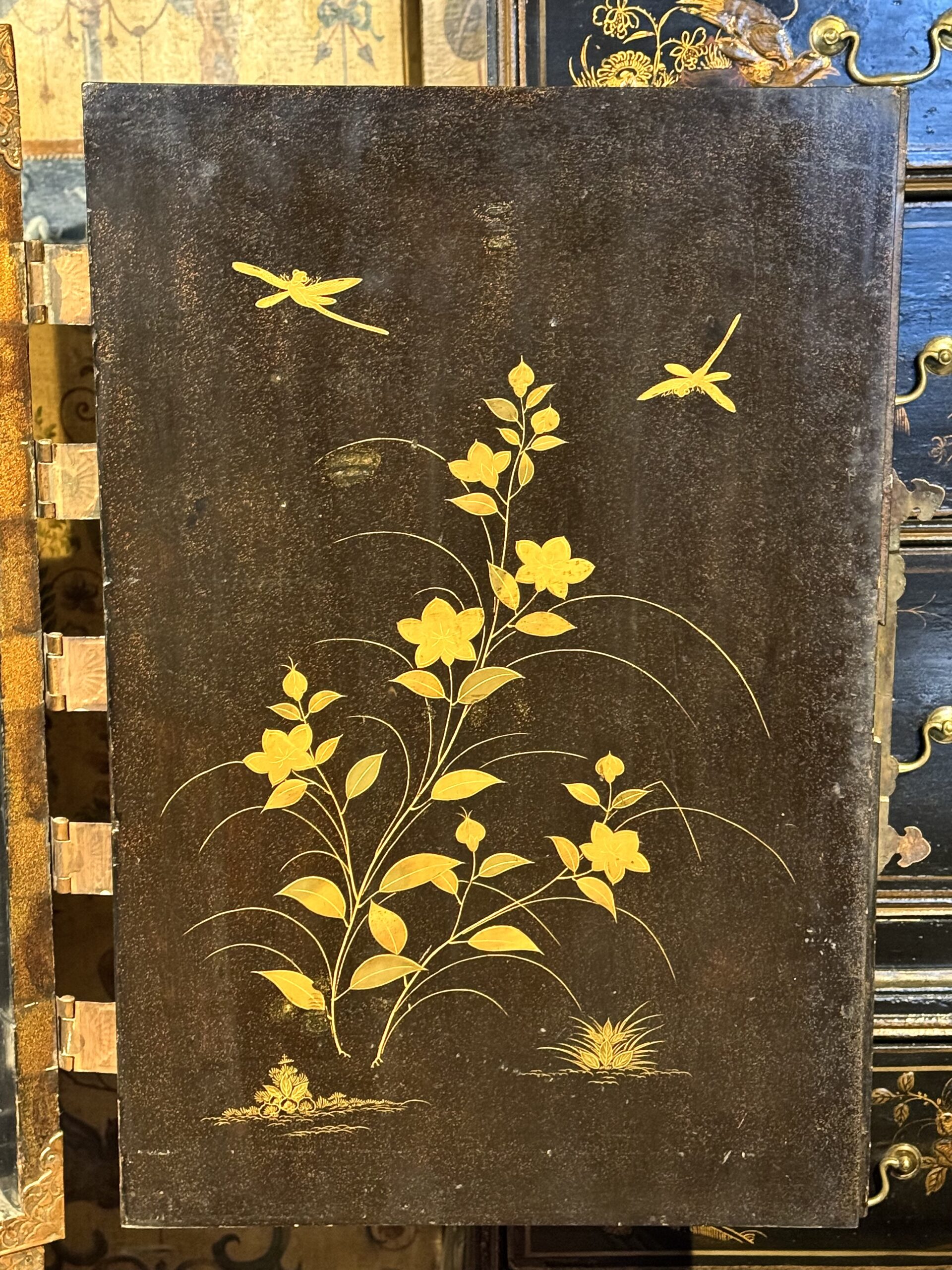 IMG_2910 18th Century Chinoiserie Lacquer Cabinet Door Inside