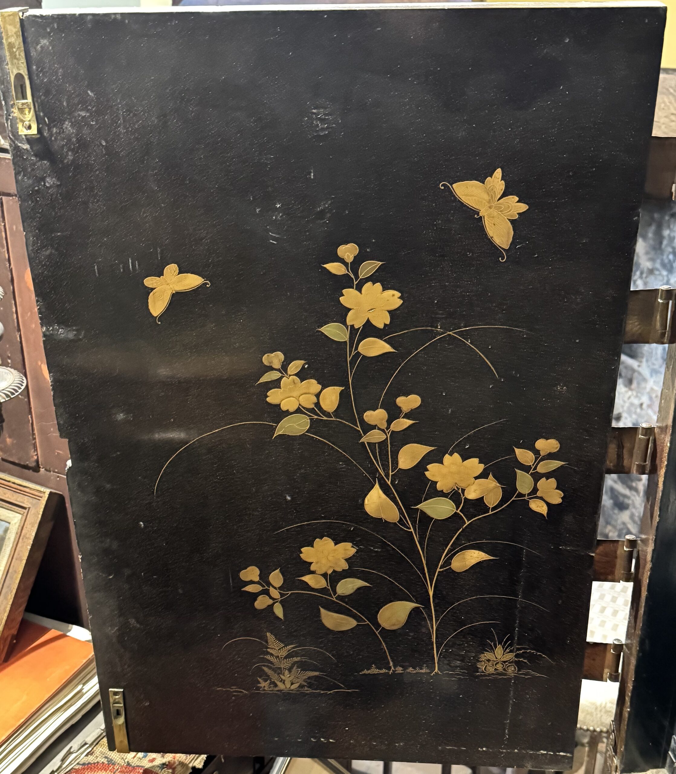 IMG_2912 18th Century Chinoiserie Lacquer Cabinet Door Inside