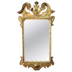 Rare George II-Period Carved Gesso And Giltwood Mirror
