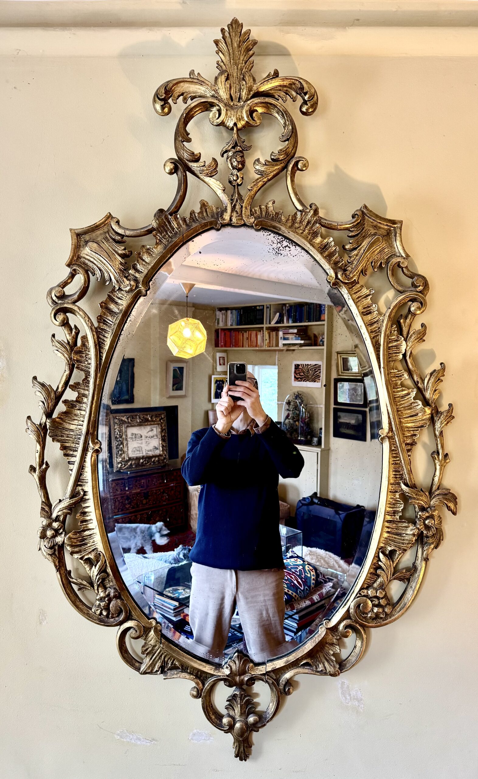 IMG_3278 Large George III Chippendale Carved Giltwood Mirror