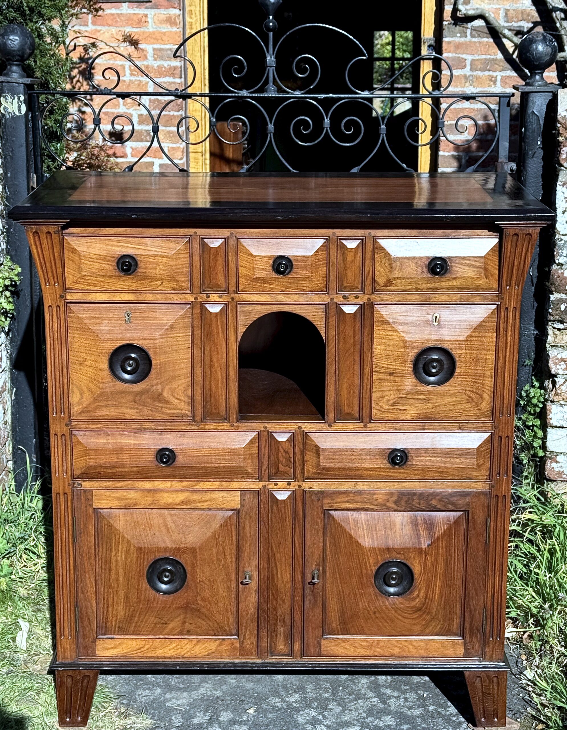 IMG_3550 Rare 19th-Century Satinwood Rosewood Ebony Colonial Chest