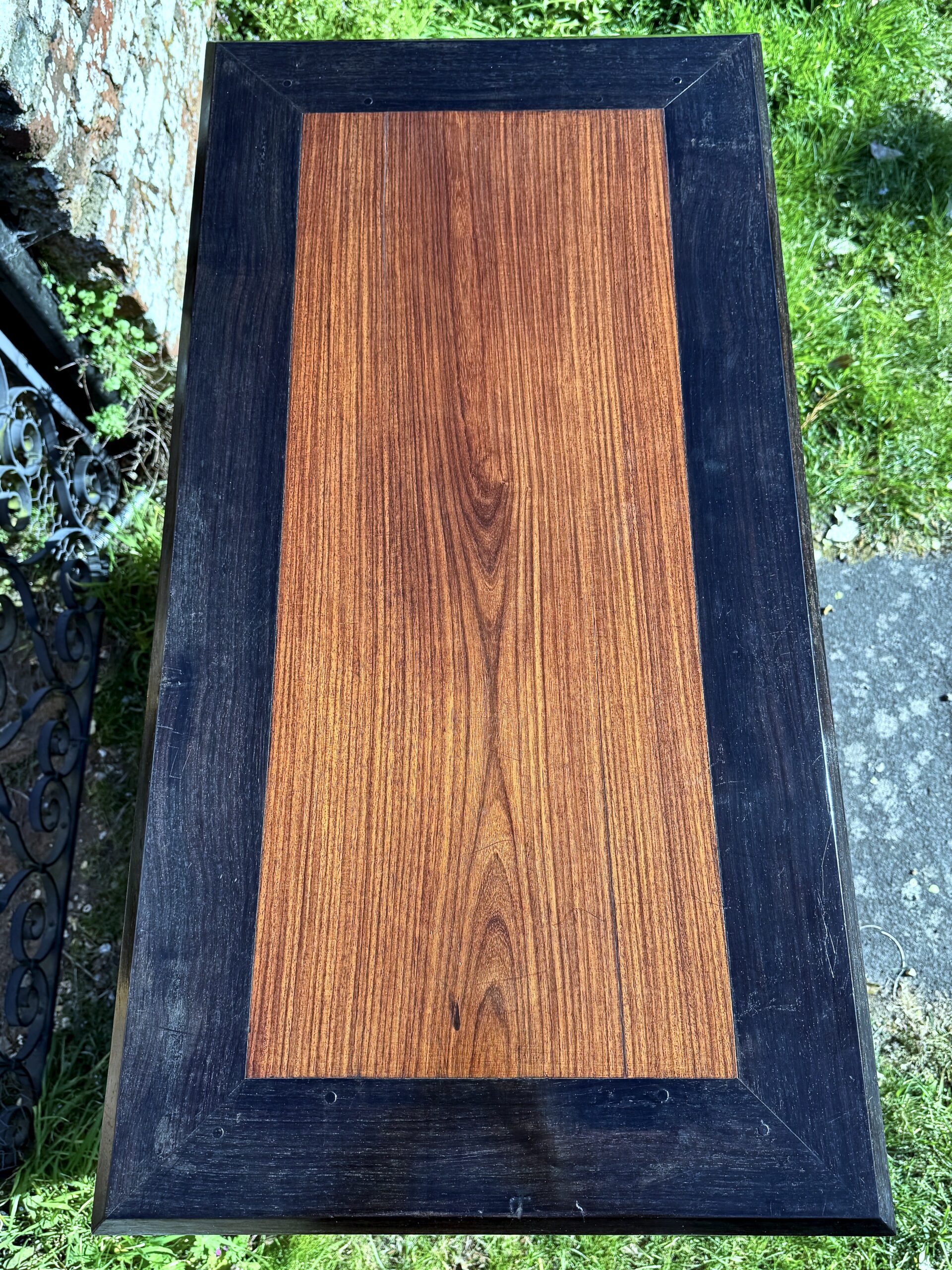 IMG_3553 Rare 19th-Century Satinwood Rosewood Ebony Colonial Chest Top