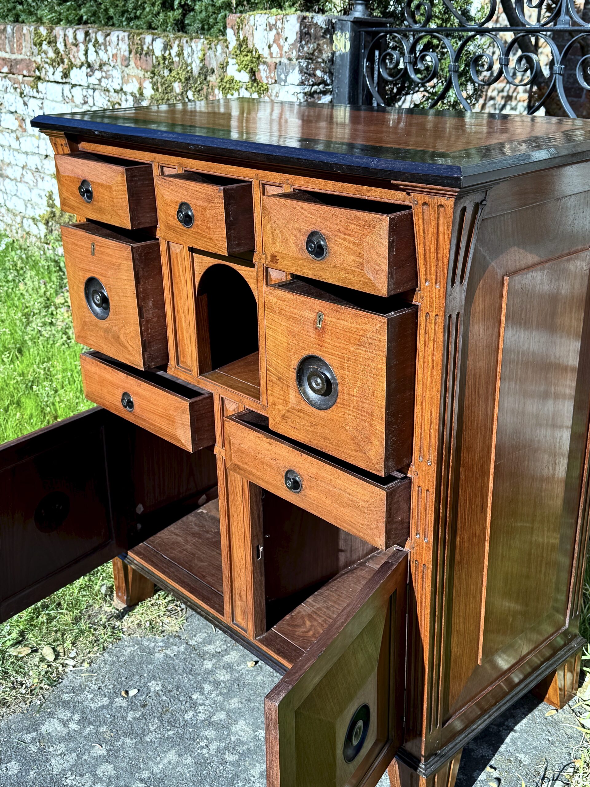 IMG_3574 Rare 19th-Century Satinwood Rosewood Ebony Colonial Chest