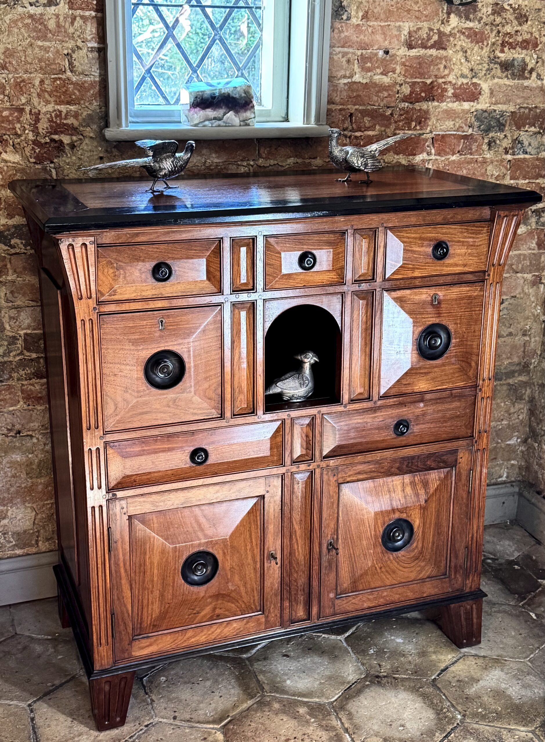 IMG_3580 Rare 19th-Century Satinwood Rosewood Ebony Colonial Chest