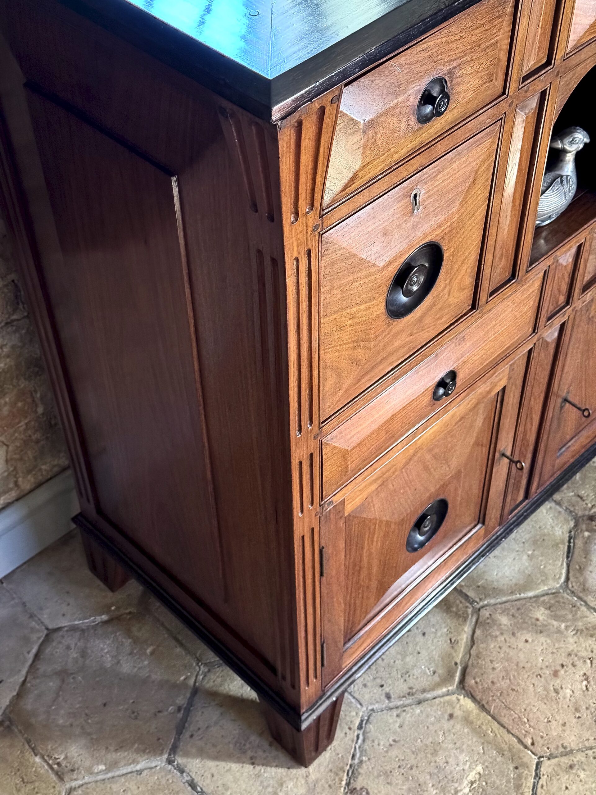 IMG_3591 Rare 19th-Century Satinwood Rosewood Ebony Colonial Side