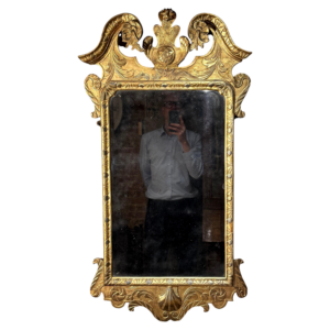 Rare George II-Period Carved Gesso And Giltwood Mirror