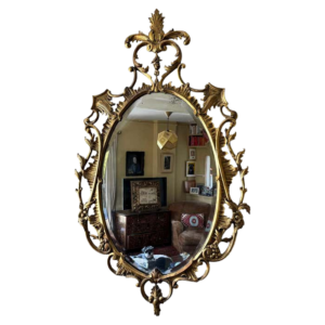 Large George III Chippendale Carved Giltwood Mirror